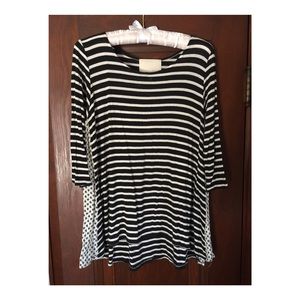 Dolan knit flowy tee with contrasting side panels